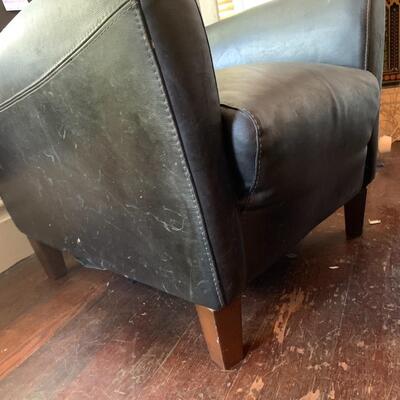 Leather chair and ottoman