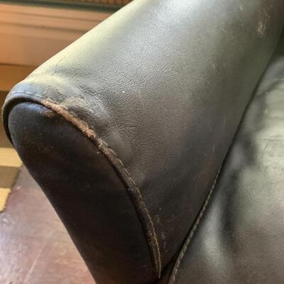 Leather chair and ottoman