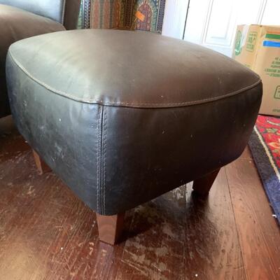 Leather chair and ottoman