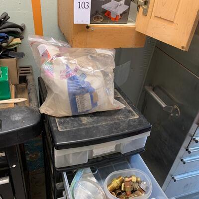 Plumbing hardware, mini table saw and more