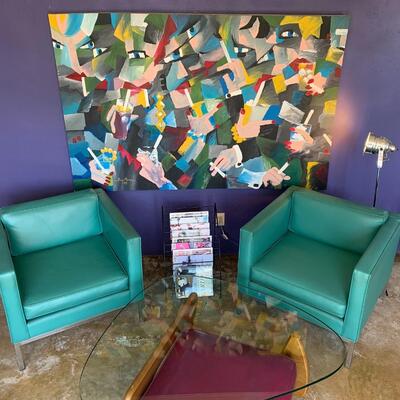 MCM Chrome Frame Club Lounge Chairs