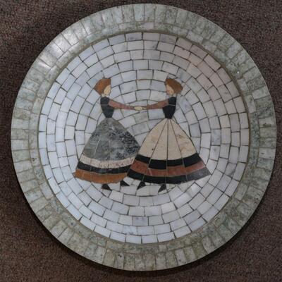 HEIDI MOSIAC- DENMARK TILE DECORATED PLATE OF TWO DANCERS