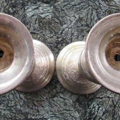 Persian hand-chased candlesticks