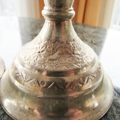 Persian hand-chased candlesticks