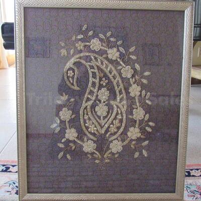 framed Persian Needlework Fragment #3