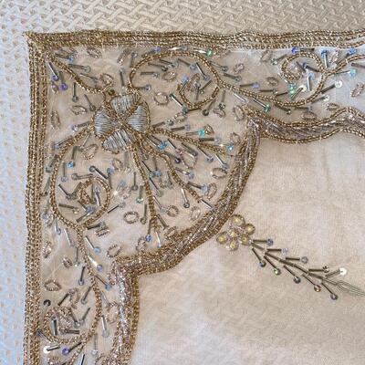 Persian Beaded and Lacework Table Cover