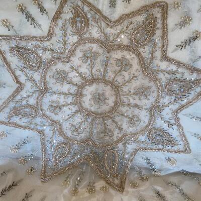 Persian Beaded and Lacework Table Cover