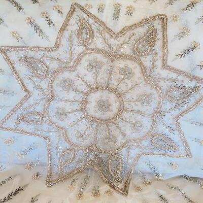 Persian Beaded and Lacework Table Cover