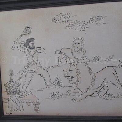 Two Framed pieces of Persian Art