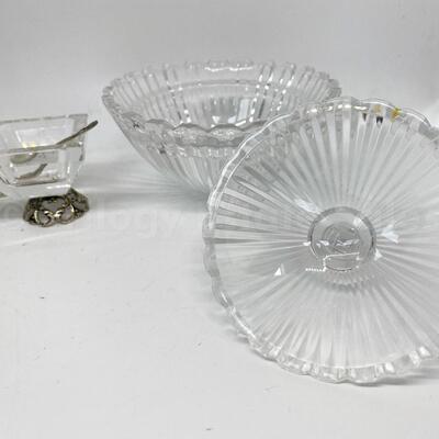 Silver double sided master salt with spoons