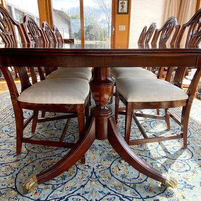 Century Dining table with 10 Century Chairs
