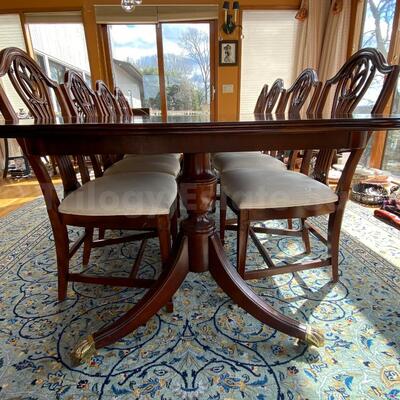 Century Dining table with 10 Century Chairs