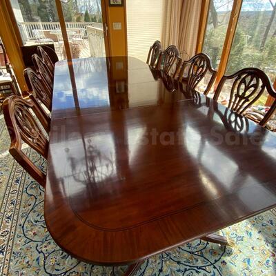 Century Dining table with 10 Century Chairs