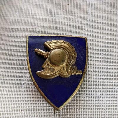 West Point Crest blue enamel badge pin USMA RH Harrison 1931 graduate