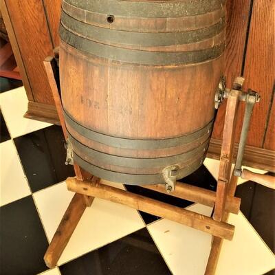 Lot #120  Antique Primitive Crank Butter Churn on Stand