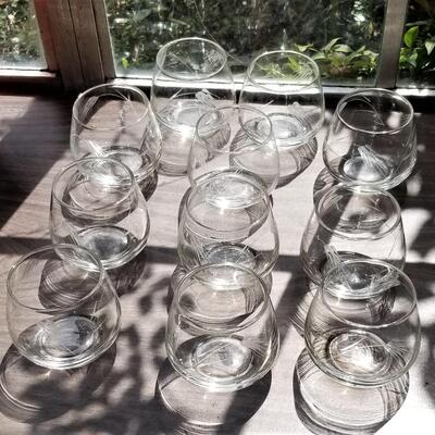Lot #121  Set of 11 Acid-etched vintage bar glasses