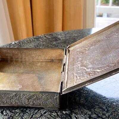 Hand chased Persian brass box