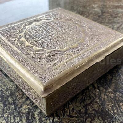 Hand chased Persian brass box