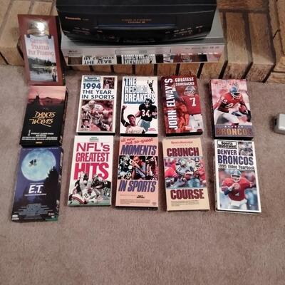 LOT 57 DVD PLAYER, VHS PLAYER, AND VHS TAPES