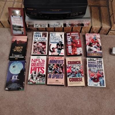 LOT 57 DVD PLAYER, VHS PLAYER, AND VHS TAPES