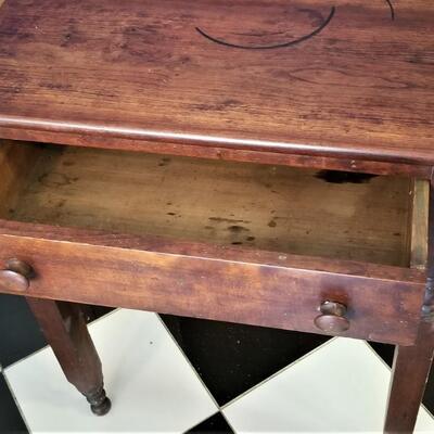 Lot #129 Antique Side Table w/drawer
