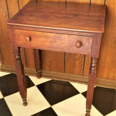 Lot #129 Antique Side Table w/drawer