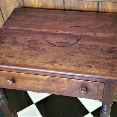 Lot #129 Antique Side Table w/drawer