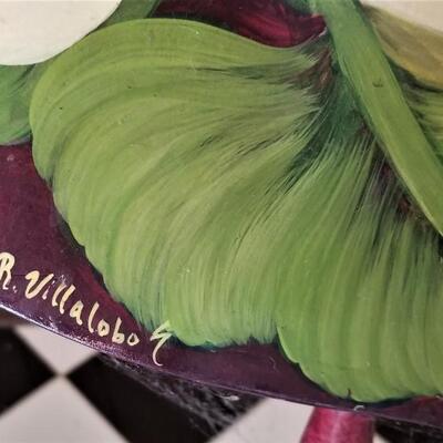 Lot #130  Original art piece - painted Cello - signed