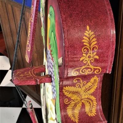 Lot #130  Original art piece - painted Cello - signed