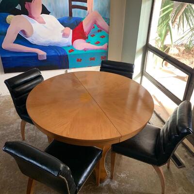 MCM  Ethan Allen Dining Table and 4 Leather chairs