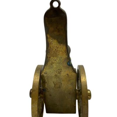 Brass Cannon Table Top Sculpture, 13"