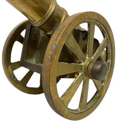 Brass Cannon Table Top Sculpture, 13"