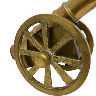 Brass Cannon Table Top Sculpture, 13"