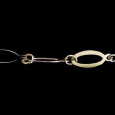 10k Yellow, Rose & White Gold Chain Link Bracelet