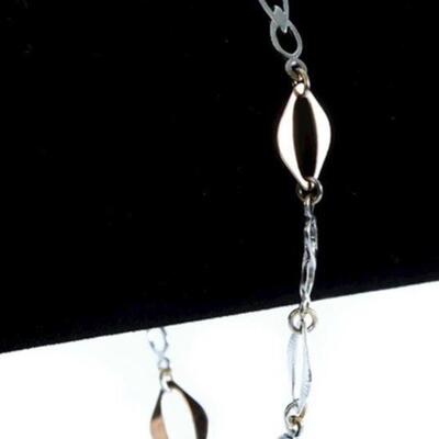 10k Yellow, Rose & White Gold Chain Bracelet