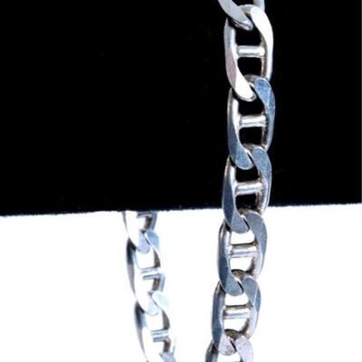 Italian Sterling Silver Anchor Chain Bracelet