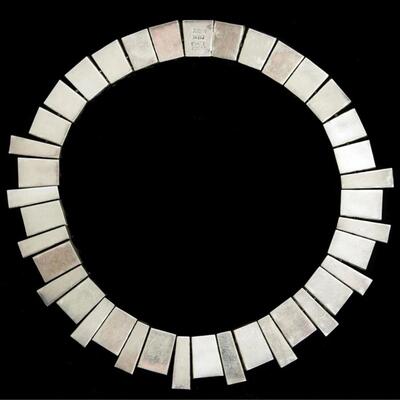 Modernist Taxco 970 Silver Malachite Necklace & Bracelet
