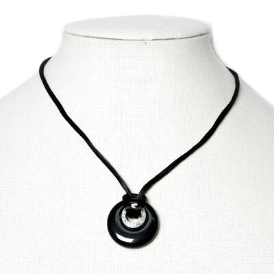 Sterling Black Amulet Necklace