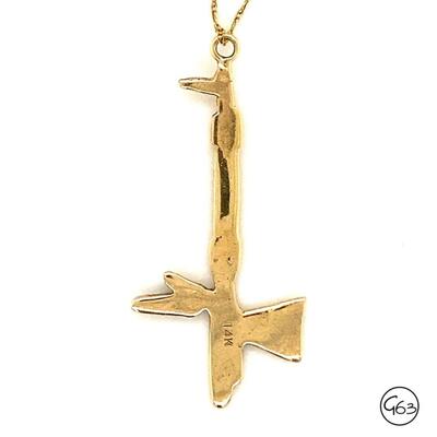 14K Yellow Gold Tomahawk Pendant Necklace