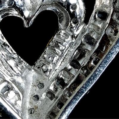 Sterling 0.30ctw Diamond Heart Pendant Necklace