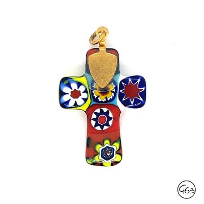 Mosaic Glass Cross Pendant