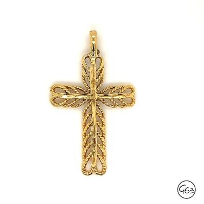 Gold Tone Sterling Cross Pendant