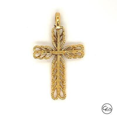 Gold Tone Sterling Cross Pendant