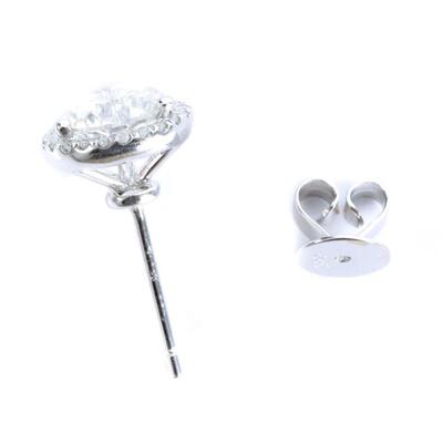 Pair, 14K White Gold & Sapphire Stud Earrings