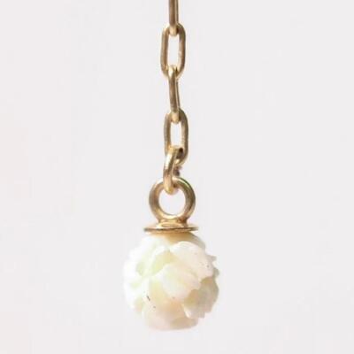 Pair, 14k Yellow Gold Rose Ball Earrings