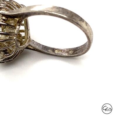 Sterling Gemstone Ring, Size 6