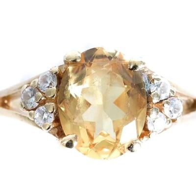 10K Yellow Gold & Citrine Ring, Size 6