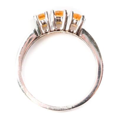 10k White Gold Citrine Ring, Size 7