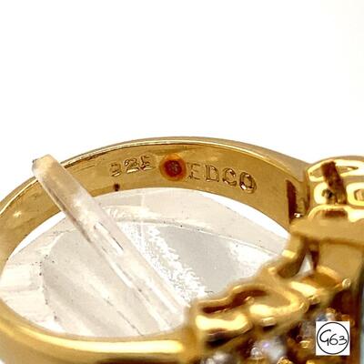 EDCO Gold Tone Sterling Topaz Ring, Size 7.5