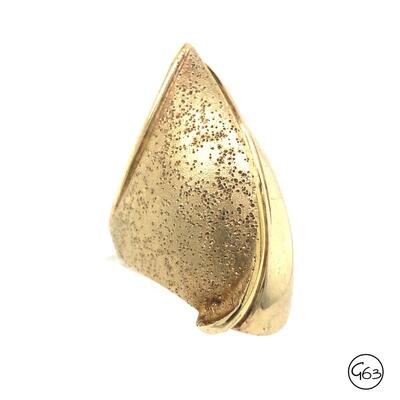 JCM Italy Sterling Gold Tone Domed Ring, Size 8